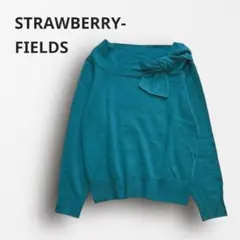 Y7452＊ストロベリーフィールズ リボンボウタイニット 長袖 フェミニン 青緑のサムネイル