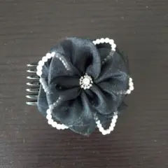 ヘアアクセサリー パール ブラック ヘアコーム