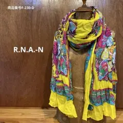 R.N.A.-N アールエヌエーエヌ 大判ストール コットン 総柄 イエローのサムネイル