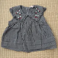 petit main ギンガムチェック ブラウス 90cm