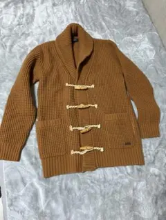 【新品】バーバリーブラックレーベル　ウール100% トグル　カーディガン　茶　橙