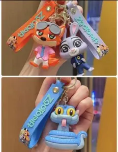 新品　未使用　ズートピア ニック　ジュディ　ゲイリー　キーホルダー
