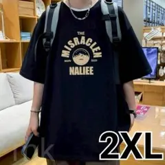 Tシャツ 半袖 クルーネック オーバーサイズ トップス シンプル 2XL 黒