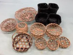 ミニ竹製収納バスケットセット
