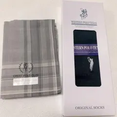 【新品】POLO　紳士ハンカチ&ビジネスソックス　25㎝　2点セット