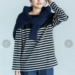 A.P.C.別注 ボーダーカットソー М 黒のサムネイル