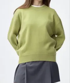 GU スウェットライクニットオーバーサイズプルオーバー