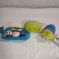 ディズニー①ミッキードナルドバッグポーチ②③ツムツムお豆3兄妹リトルグリーンメン