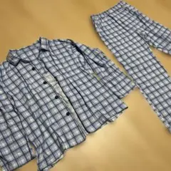 グンゼ　チェック柄　コットンパジャマセット L