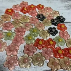 花形デコレーションパーツ 多色セット全49個