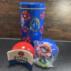 万博　ミャクミャク　フロッキーフィギュア　ガッツポーズ　カステララスク空き缶