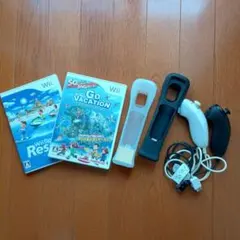 wii　モーションプラス、カバー、ヌンチャク各２個、ソフト２種類