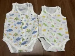 ベビー肌着 2枚セット 魚柄 コットン ガーゼ