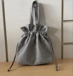 ハンドメイド 巾着型トートバッグ