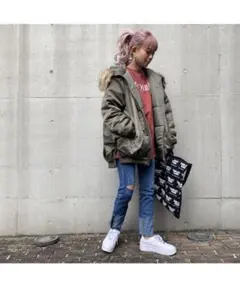 美品　中綿ブルゾン ちょいモズ　カーキ