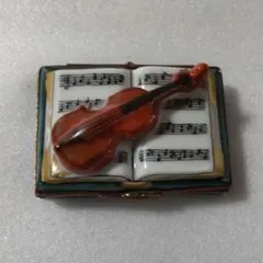 リモージュボックス バイオリン 楽譜 小物入れ フランスのサムネイル