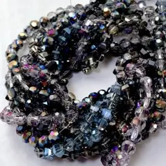 た*な様 bm472/SALE！ガラスビーズ◇多面カット　カラーmix 5連