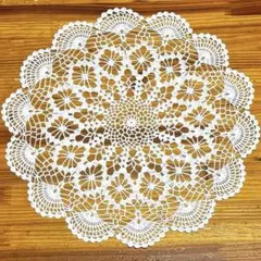 ハンドメイド レース編み ドイリー 35cmのサムネイル