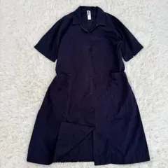 MHL マーガレットハウエル コットン100% ワンピース 半袖 ネイビー