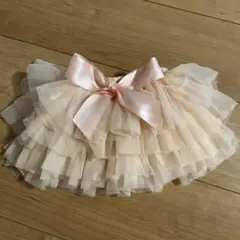 ベージュ フリルスカート M