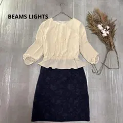 BEAMS LIGHTS／ワンピース／ドレス／膝丈／ベトナム製／M／a2093