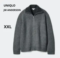 希少XXL ユニクロ JW ANDERSON スフレヤーンリブフルジップセーター