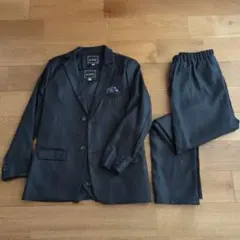 卒業式　発表会　黒ストライプ　フォーマルスーツセット