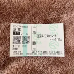 ダイワスカーレット　新馬戦　現地的中単勝馬券　貴重！ 2025年最新】ダイワスカーレット 馬券の人気アイテム - メルカリ