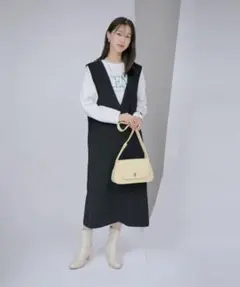 vis Vネックジャンパースカート