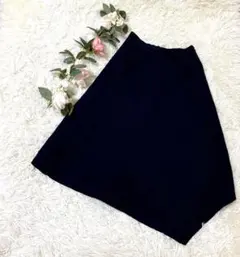 REDYAZEL ロングスカート アシンメトリー サイズM 無地 綿 ネイビー