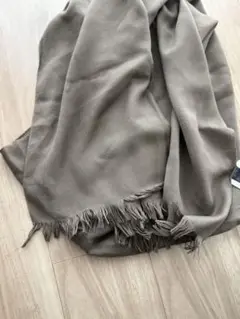 PLST ブラウン フリンジ付き ストール