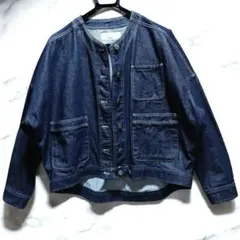 tacot raffine 　デニムジャケット　Gジャン 　ノーカラー　サイズF