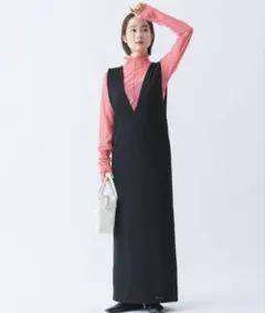NEUNA ヌナ　2WAY Uネック・Vネックロングワンピース