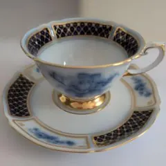美品・希少】ワイマール ポーセリン カタリーナ コバルト金彩 三つ足 