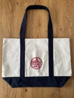 Trader Joe's トートバッグ アイボリー ネイビー