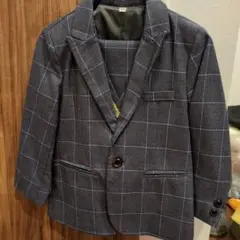 グレー系チェック スーツジャケット 120