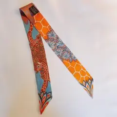 HERMES Twilly動物柄ピンクスカーフ 収納ケース付き - メルカリ