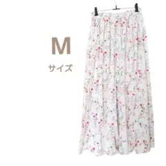 春夏おすすめ✨️フラワープリント ロングフレアスカート Мサイズ