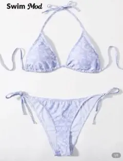 【SHEIN】ブルー花柄セパレート水着ビキニ　XS