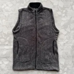 s*n様 Mサイズ フリースベスト ジップアップ 杢グレー 軽量 防寒
