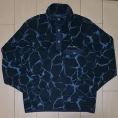 海外限定レア Eddie Bauer サンダー柄 スナップT フリース