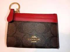 COACH パスケース・定期入れ ブラウン/レッド