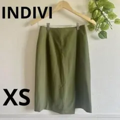 INDIVI オリーブグリーン タイトスカート ひざ丈 美品✨