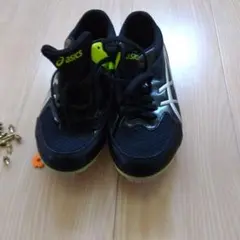 asics 陸上短距離スパイクシューズ 黒/緑