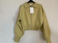 SALE新品タグ付きオペークドットクリップジッパー付きカーディガン