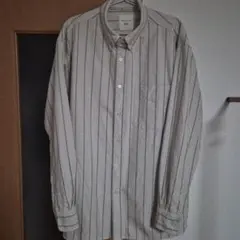 ユニクロ JW ANDERSON ベージュストライプ長袖シャツ