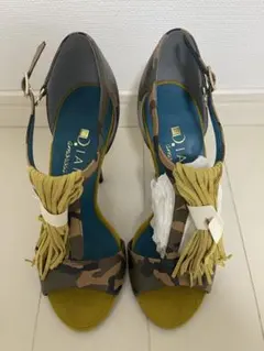 DIANAダイアナ迷彩柄 フリンジ ハイヒールサンダル