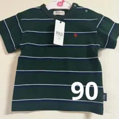 【新品】POLO Baby ポロベビー ボーダー 半袖 Tシャツ 90 緑 夏服のサムネイル