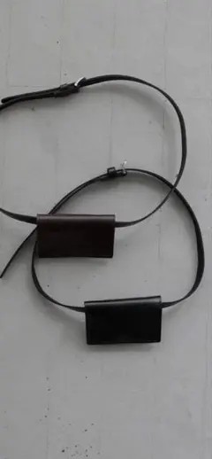 hellam 3wayレザーウエストベルトポーチ　ブラック