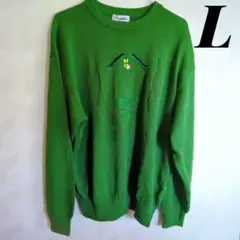 G.S.SPORTS ニットセーターレトロヴィンテージ グリーンメンズ Lサイズ